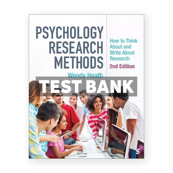 Psychology Research Methods 2nd edition Heath Test Bank