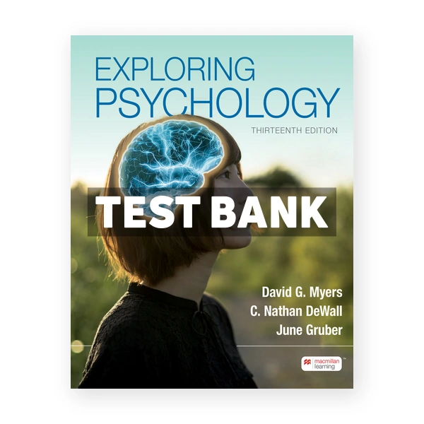 Exploring Psychology 13th edition Myers Test Bank