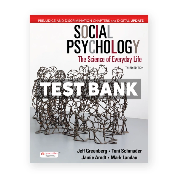 Social Psychology Digital Update 3rd edition Greenberg Test Bank